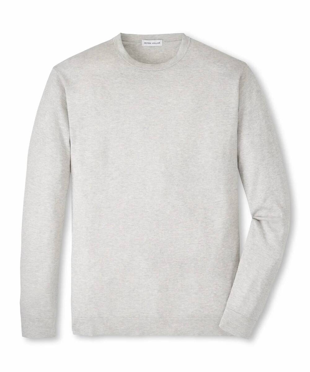 NEW PETER MILLAR men's lake long sleeve sweater in gale grey